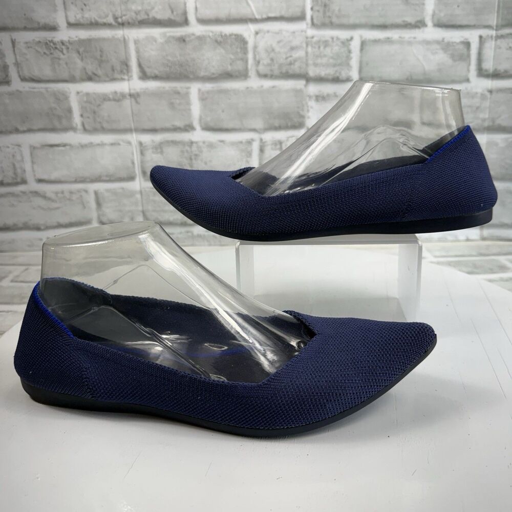 Rothy's Women's Size 8 The Point Navy Blue Recycled Comfort Knit Flats